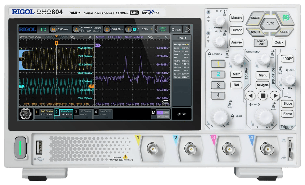Osciloscopio Rigol AcMax México, equipo de prueba digital para análisis y medición electrónica